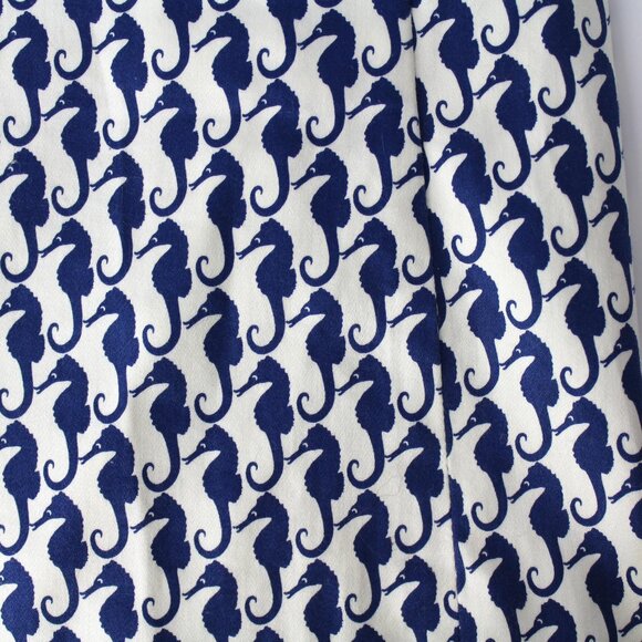 J Crew Mini Skirt with pockets size 0 cute seahorse print white navy - Picture 6 of 9